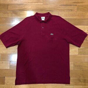LACoste 100% Cotton Short Sleeve Burgundy Polo Shirt Size 7 (USA Size 2XL)